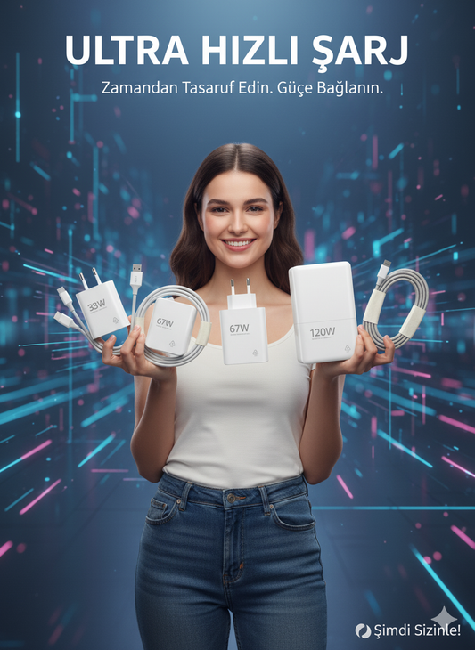 Type-C Hızlı Şarj Adaptörü – 33W / 45W / 67W / 120W (Faturalı, Orijinal)